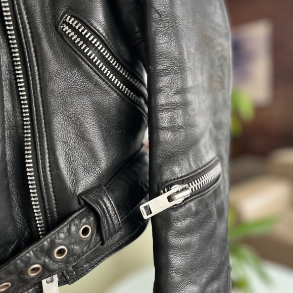 Vintage Genuine Leather Moto Jacket - Picture 5 of 7